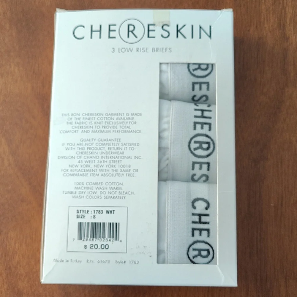 Vintage Chereskin Men's 3 Pack Low Rise Briefs (S, White) - Picture 3 of 5